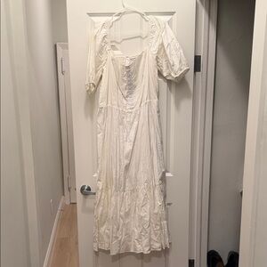 Reformation Cream Midi Dress